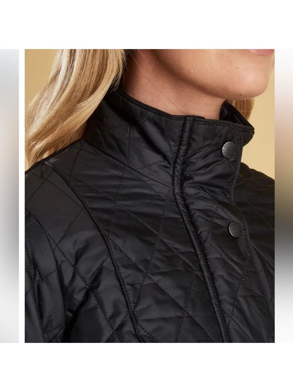 Barbour Flyweight Cavalry Quiet Luxury Quilted Minimalist Classic Jacket Size 4 - Picture 15 of 15